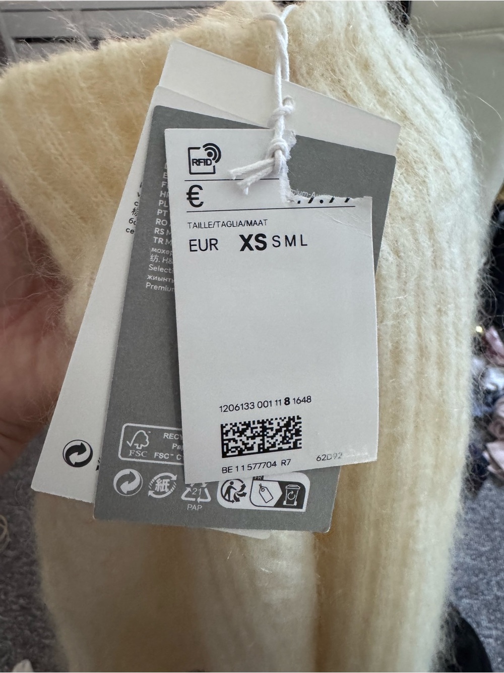 H&M Cream Mohair Wool Blend Sweater - XS